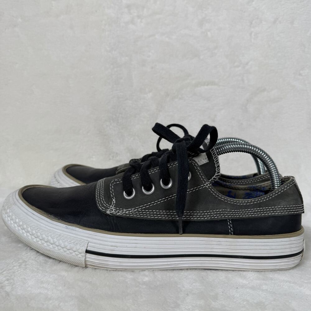 Converse All Star Leather Duck Boot Low Top Sneakers Black Gray Mens 9/Womens 11 - Picture 3 of 14